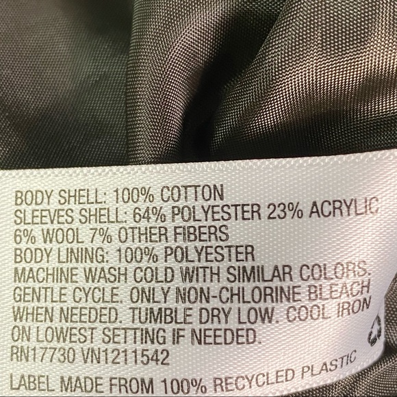 Cotton Cargo Jacket with Wool Blend Blanket Sleeves, Adjustable Waist, Mossimo - Picture 14 of 14